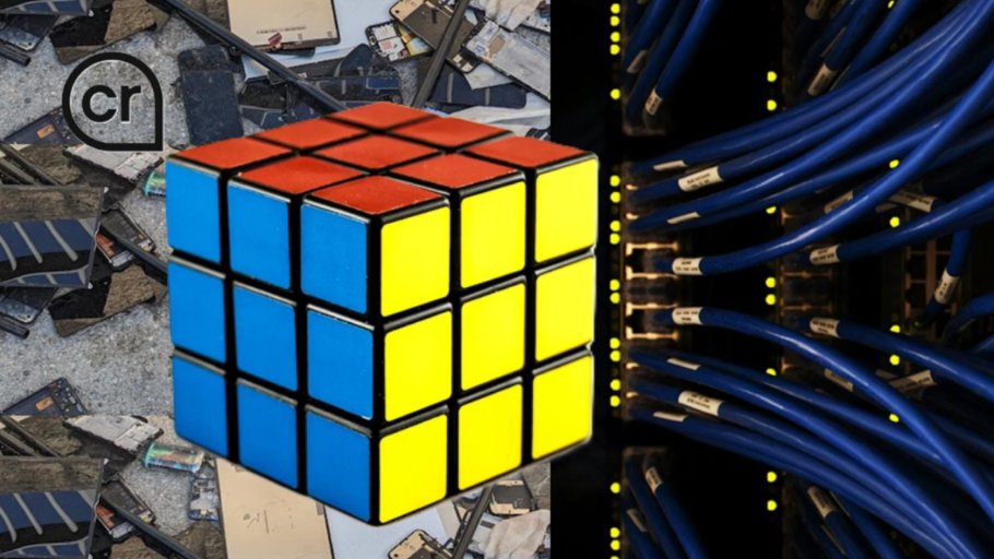 Illustration of a rubix cube that has been solved