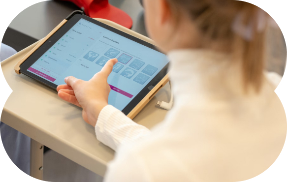 Editorial portrait representing the healthcare sector, a clinician using digital tools in a care setting.
